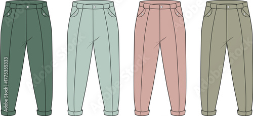 Stylish Trousers A Collection of Versatile Pants in Various Colors for Fashionable Outfits