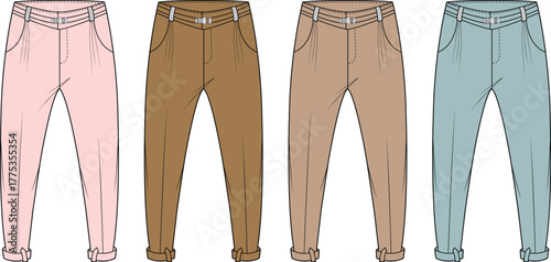 Fashion Forward A Colorful Collection of Stylish Trousers in Various Shades for Modern Wardrobes