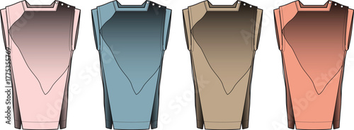 A colorful collection of futuristic sci-fi chest armor designs for character creation and gaming assets