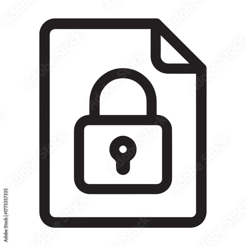 Data Privacy Lock Icon vector illustration.