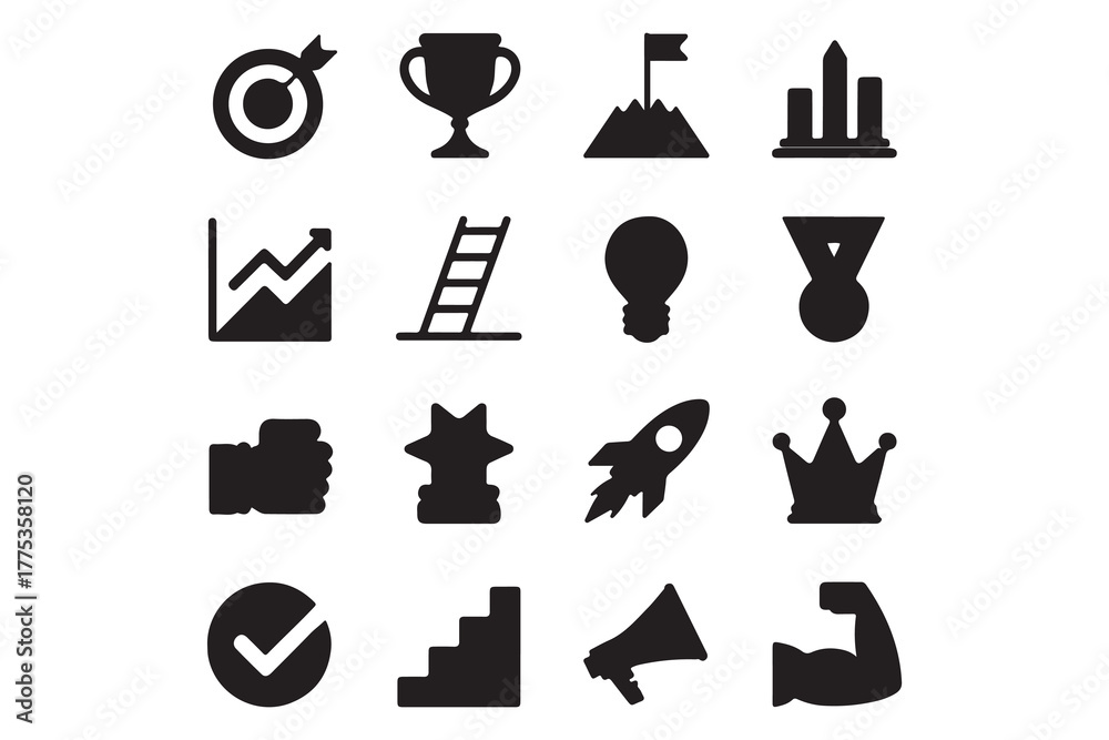 Fototapeta premium Success and Achievement Icons Collection