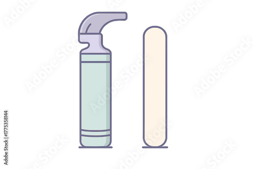 Medical equipment for throat examination featuring a tongue depressor and instrument handle