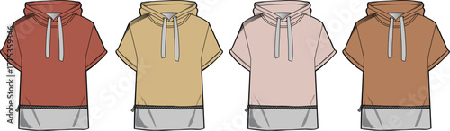 Stylish Short Sleeve Hoodies Fashionable Apparel for Casual Wear