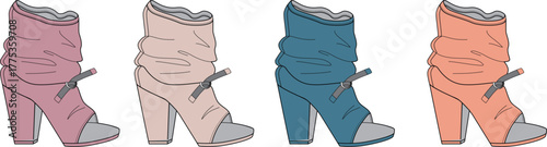 Trendy Women's Open-Toe Booties Fashionable Footwear in Pastel Colors for Spring Style