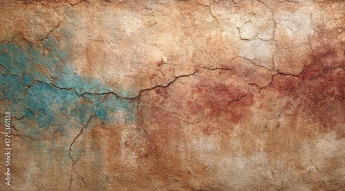 Textured, earthen wall with ancient pigments