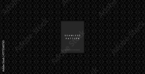 Monochromatic Dark Seamless Pattern with Concentric Hexagon Grid