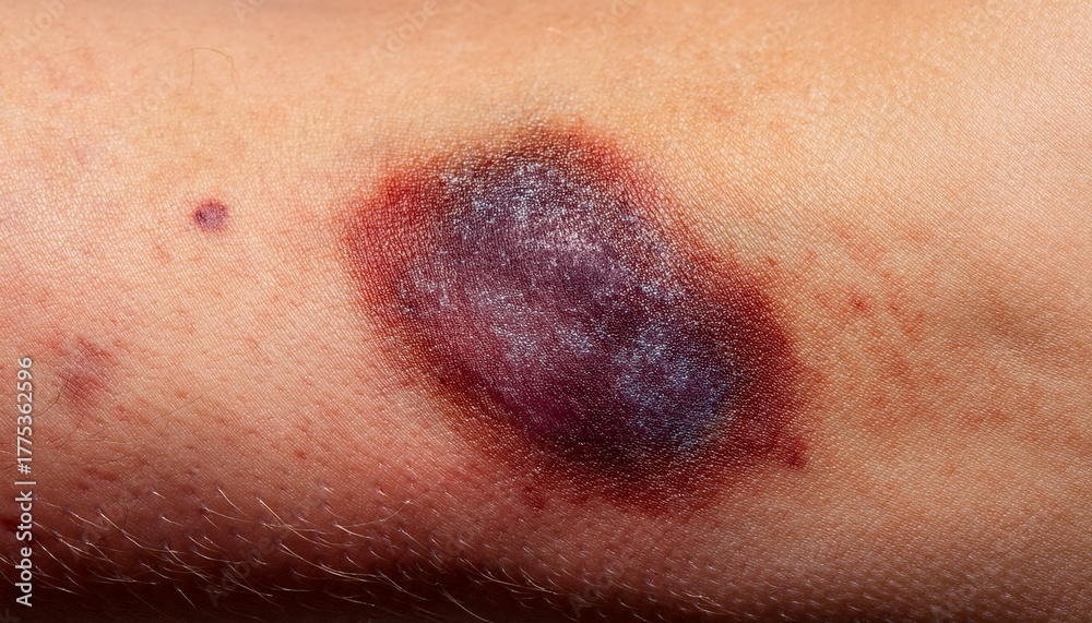 Fototapeta premium detailed close up of bruised skin texture
