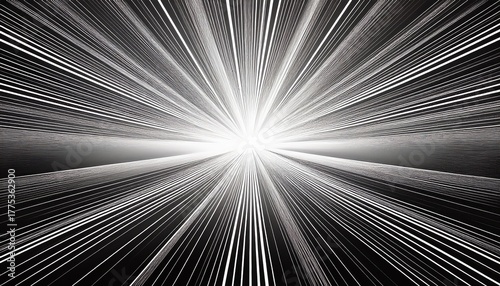 radial speed lines radiating outward white lines expanding dynamically from central point against white background