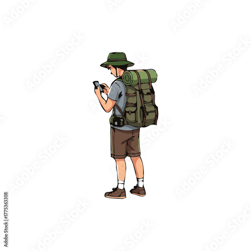 vector illustration of a tourist