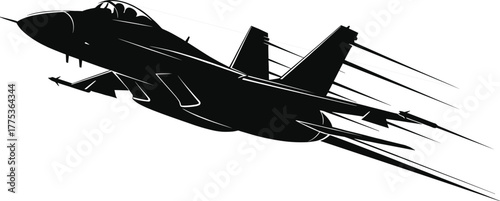 Silhouette of a fighter jet in flight airplane aircraft, fighter jet, jet, airplane, aircraft, silhouette, flight, flying, speed, motion, power, military, aviation, air force, warplane, jet fighter, a