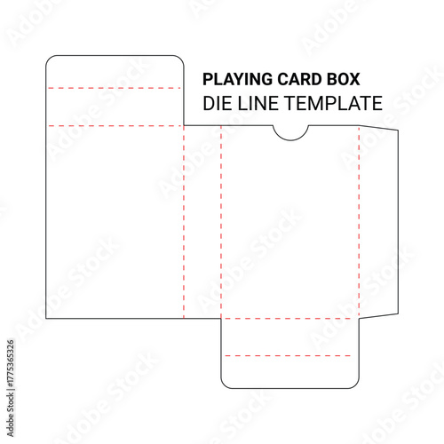 Playing card box packaging die cut template