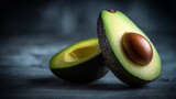 minimalist avocado still life with dramatic lighting