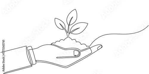 Plant growing continuous one line art drawing sprout and tree outline minimal vector illustrationPlant growing continuous one line art drawing sprout and tree outline minimal vector illustrationPlant 
