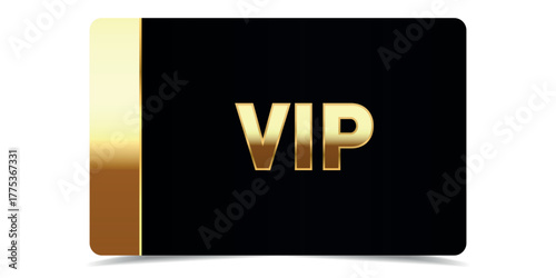 Vip gold card. Luxury texture template VIP design, ticket on black background for invitation, club, award, casino, certificate. Golden exclusive premium card.
