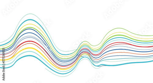 Abstract colorful wavy lines background, dynamic flow concept, graphic design, art, illustration