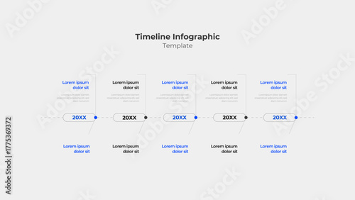 5 Steps Horizontal Timeline Infographic Template