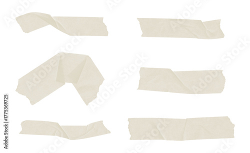 Wallpaper Mural Collection of six adhesive tape pieces with varied textures and folds for creative projects Torontodigital.ca