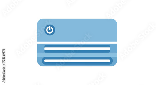 Computer Server Icon Illustrative Representation of Digital Information Storage and Power