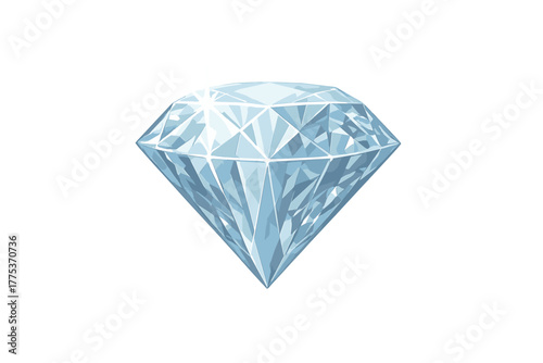 Luxurious brilliant cut diamond gemstone with dazzling sparkle and light reflections