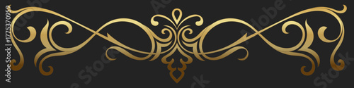 Vintage gold scroll pattern for luxurious decoration.