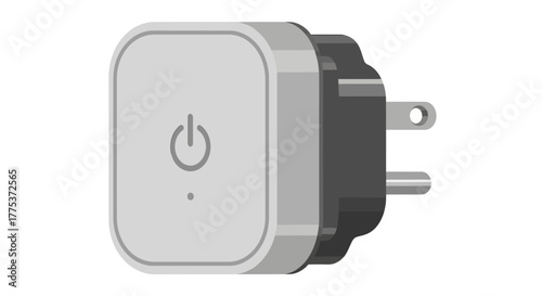 Advanced smart plug adapter for seamless home automation, remote power control, and efficient internet of things device management, flat vector illustration