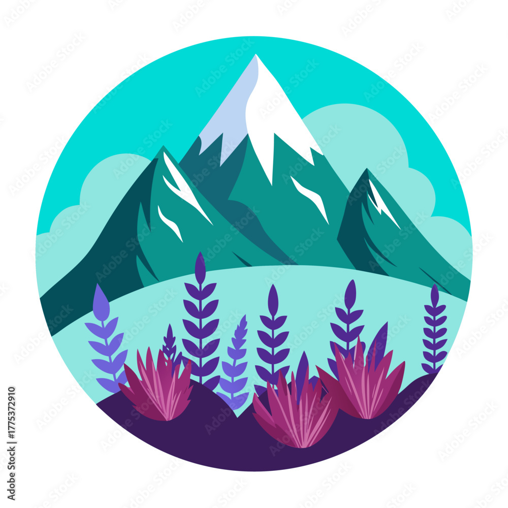 Obraz premium heather mountain on white background