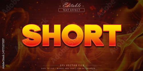 Short Text Effect With Fiery Glow – Bold 3 D Orange Red Title Banner