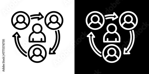 Coordination Icon Of Line Black And White Style 