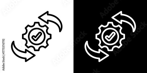 Transformation Icon Of Line Black And White Style 