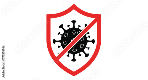 Shield against virus protection symbol, representing health and safety measures.