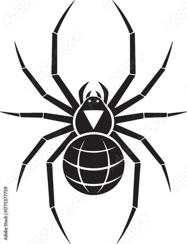 Black Widow Spider with Globe Pattern on Abdomen.