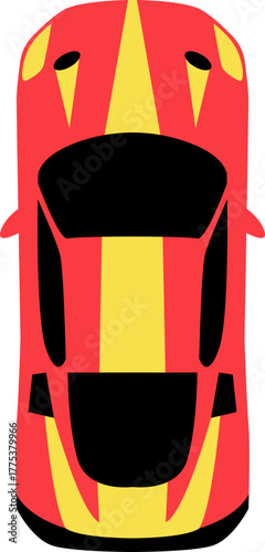 Wallpaper Mural Set race car top view. Racing car set for 2D games. A collection of colorful vector race cars from overhead view, perfect for game or mobile app. Set of race street car, for game design Torontodigital.ca