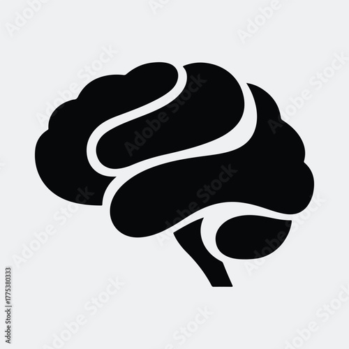 Silhouette brain anatomy medical icon design template for business Vector illustration