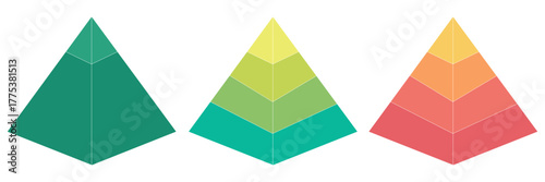 Infographic pyramid with step structure. Business concept with 6 options pieces or steps. Block diagram, information graph, presentations banner, workflow. Business pyramid diagram infographic design 