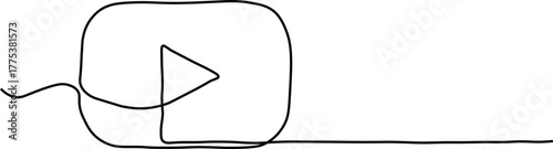 Black play button icon with rounded square outline