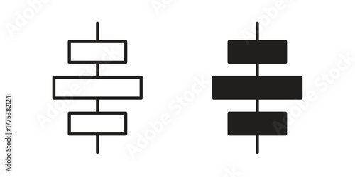 Align center icon set. Outline symbol editable.
