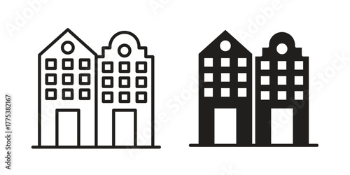 Amsterdam icon set. Outline symbol editable.