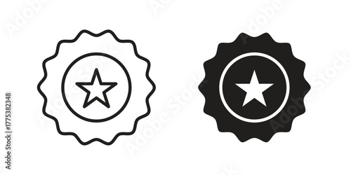 Badge icon set. Outline symbol editable.