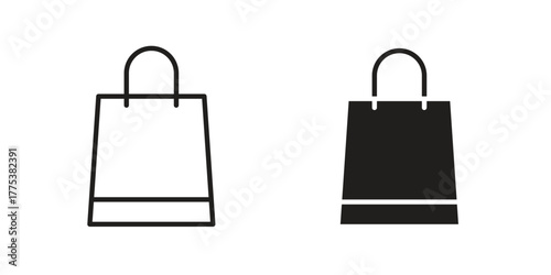 Bags Shopping icon set. Outline symbol editable.