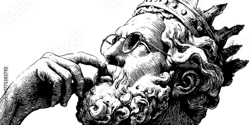 Allegorical man with crown of fire - symbol of divine enlightenment