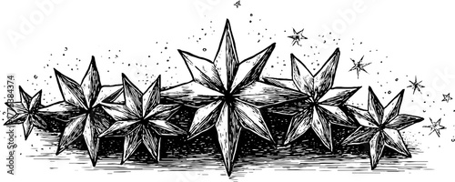 Winter stars celestial ornament illustration for holiday decor and design