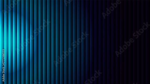 Futuristic cyan to blue gradient with glass effect on black background. High-tech sleek fractal ripped glass abstract background. Ideal for branding, poster, product presentation, ads