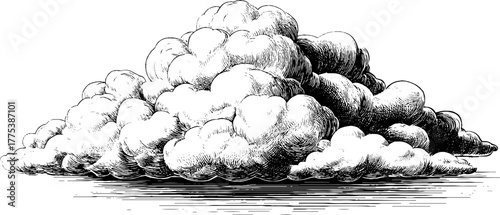 Data storage concept engraving with cloud and binary code for technology design