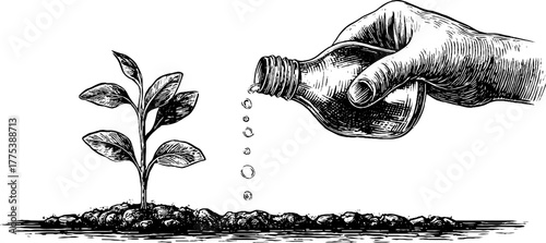 Imaginative concept of nurturing ideas as a growing plant for creative inspiration