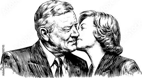 Whispering secrets in vintage engraving style for retro design projects