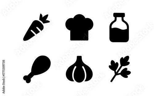 Culinary icons: minimalist cooking and food design set