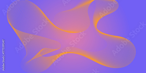 Line Graphic style banner background design concept. Halloween metaverse elements with line gradient.