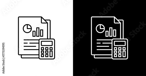 Economy Forecast White Icon Set Design