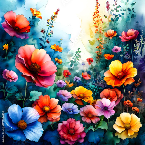 Ornamental flowers throughout the area