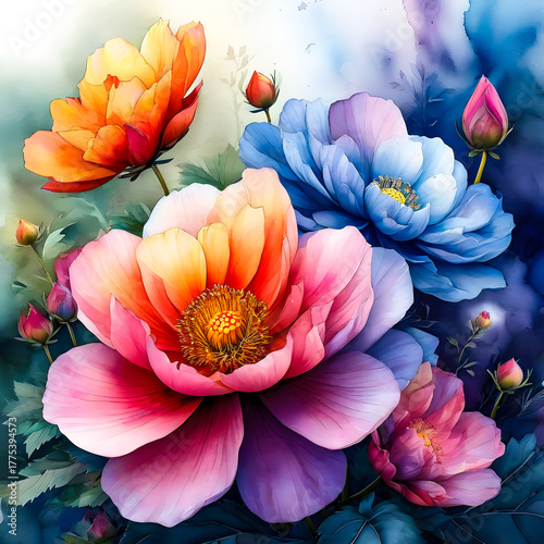 Ornamental flowers throughout the area